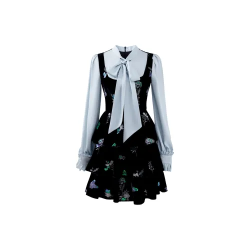Blovelan Long-Sleeved Dresses Women's Bibo Elegant Black