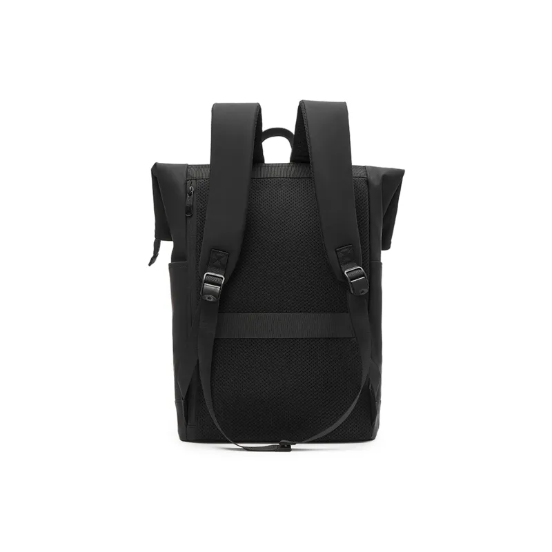 Champion Artificial Leather Backpack Large Size Unisex Black/Olive Green/Black-3