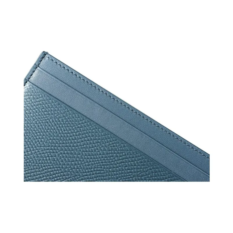CELINE Cow Leather Card Holder Men's Blue-5