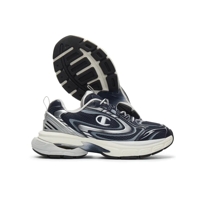 Champion Low Top Running Shoes Men's Marine Blue/Silver White-1