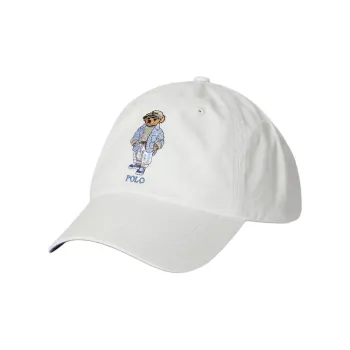 Polo Ralph Lauren Cotton, Leather, Polyester Baseball Caps Men's White