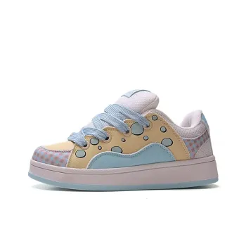 WJA Warm Slip Resistant Cushioning Wear Resistant Low Top Skateboard Shoes Women's Bubbles Blue