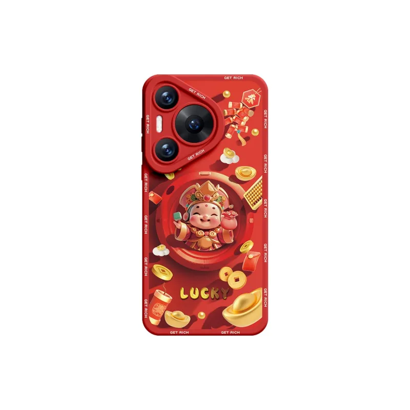 SUPER MOUSE Silicone Material Square Wealth God Phone Cases Compatible With Huawei Pura70/60/50/40/30/pro/pro+/Ultra-3