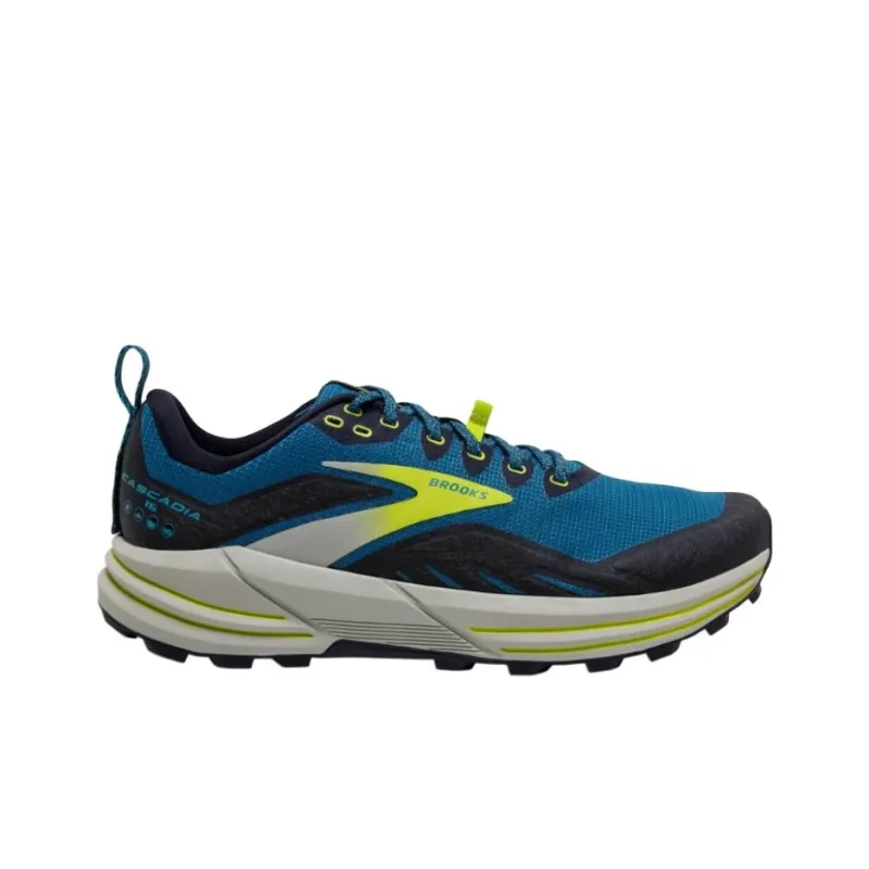 Brooks Cascadia 16 Anti-Slip Wear-Resistant Low-Top Running Shoes Men's Blue Black-1