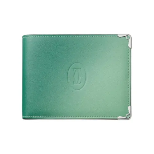 CARTIER Must De Cartier Calfskin Wallet Women's Gradient Leaf Green