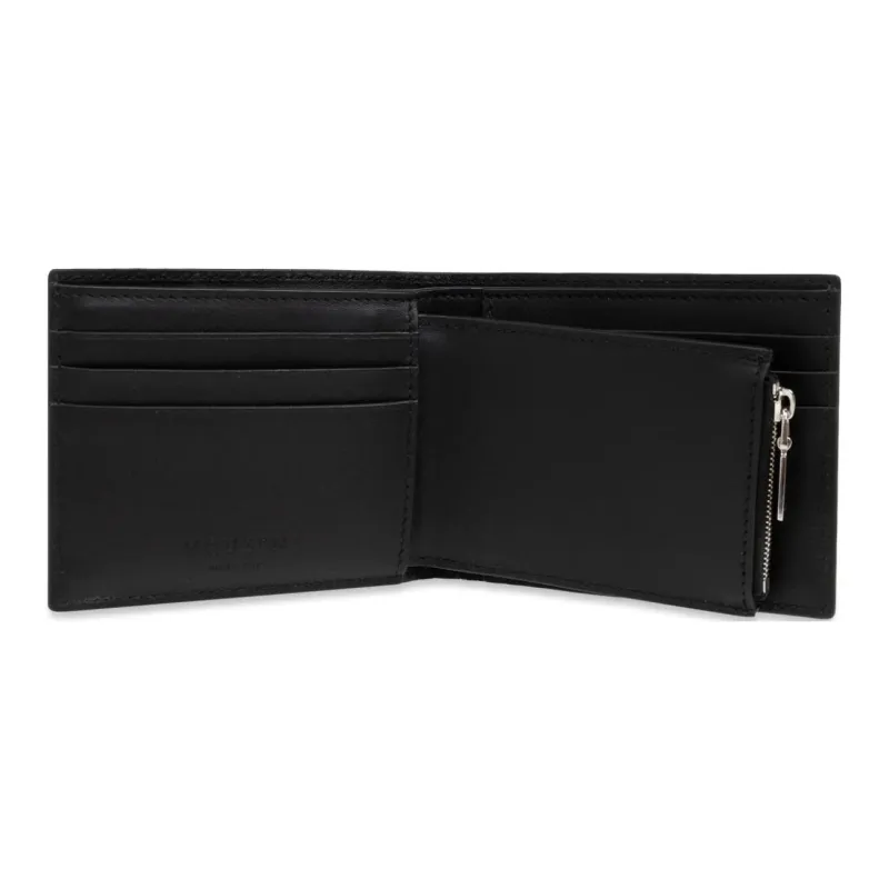 Alexander McQueen Calfskin Wallet Regular Men's Black-3