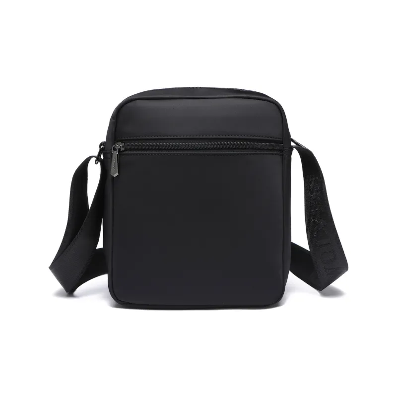 SEPTWOLVES Fabric Wide Shoulder Strap Men's Portable Crossbody Bag Men's Black-1