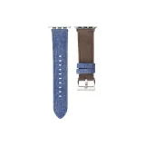 Light Blue & Gray & Brown/Suede & Denim Leather Strap