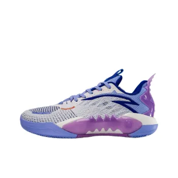 Anta Shock Wave 5 Cushioning Wear Resistant Low Top Basketball Shoes Men's Blue Purple