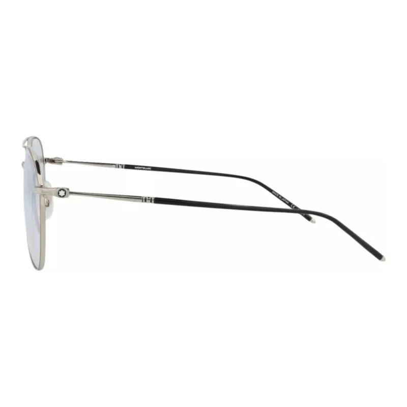 MONTBLANC Metal Aviator Sunglasses Men's Silver-2