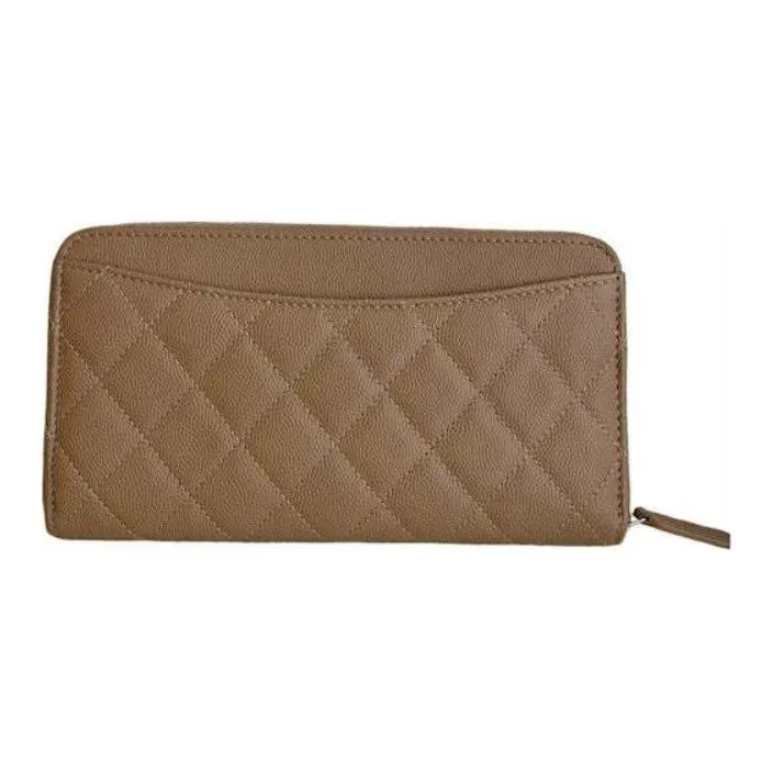 CHANEL Classic Long Zipped Wallet Biege AP0242-1