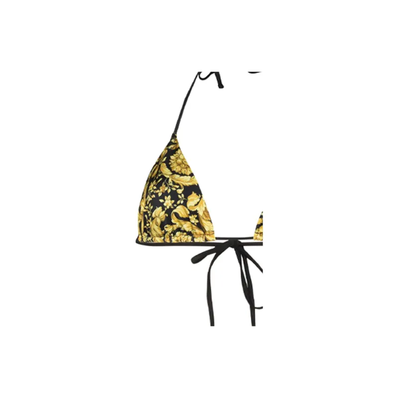 VERSACE Barocco Print Bikini Top 'Black/Gold'-2