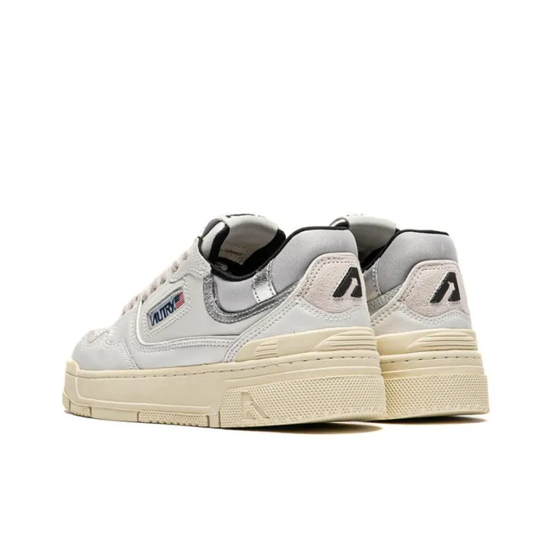 AUTRY Clc Slip Resistant Low Top Skateboard Shoes Women's White Silver-3