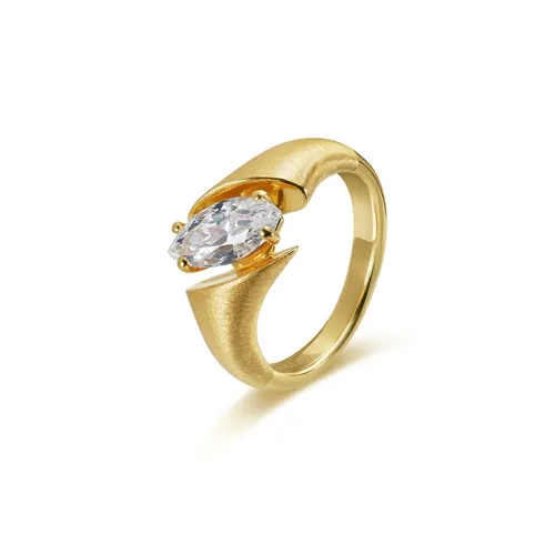 FUNNXI Rhodium Plated S925 Silver Gold Rings Women's Gold