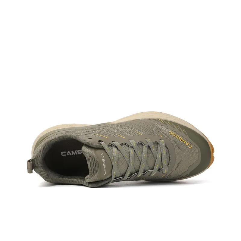 Camssoo Cushioned Slip Resistant Breathable Low Top Trekking Shoes Men's Light Green-2