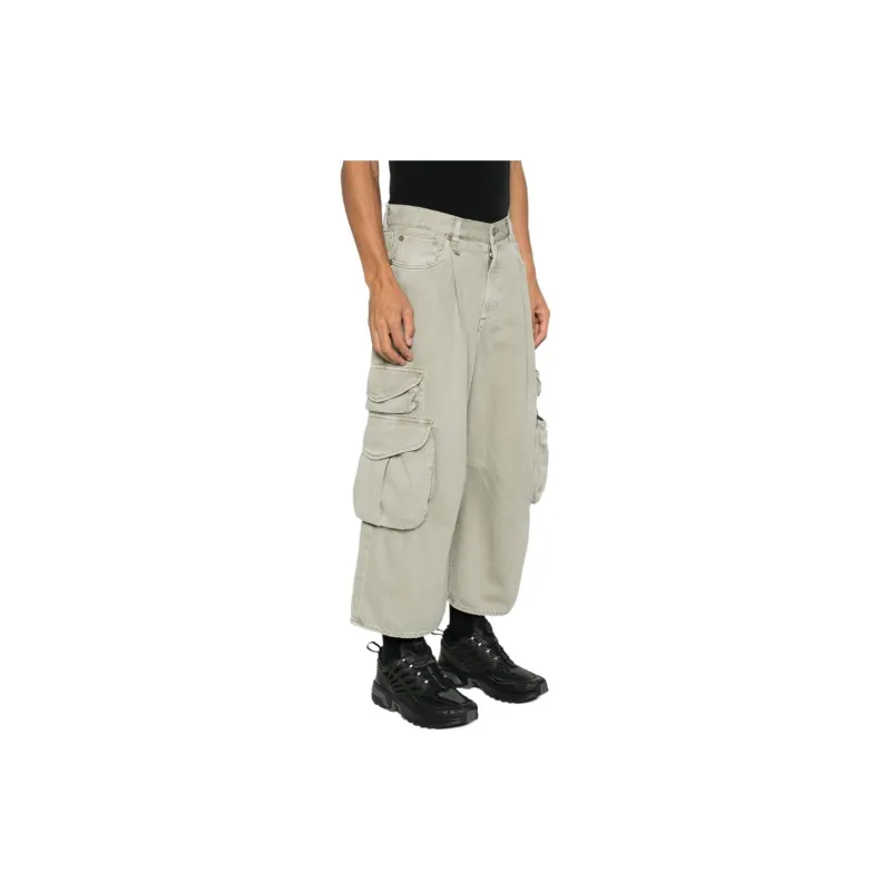 R13 Cropped Cargo Trousers-2