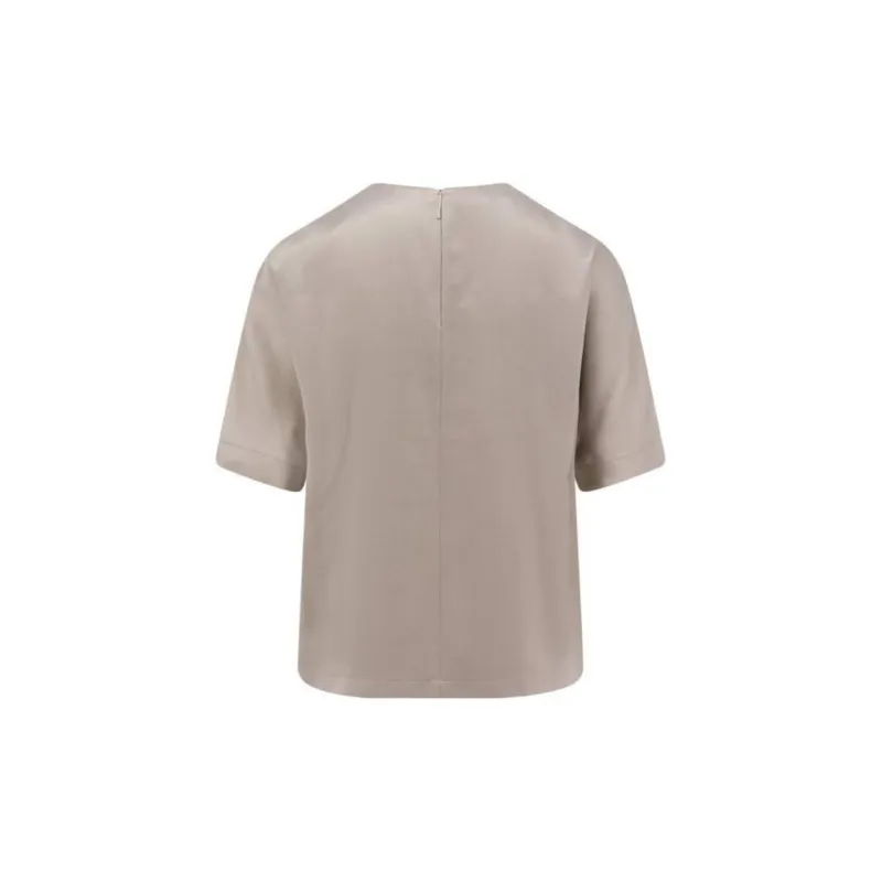 GIORGIO ARMANI Cupro And Viscose Crew neck Blouse-1