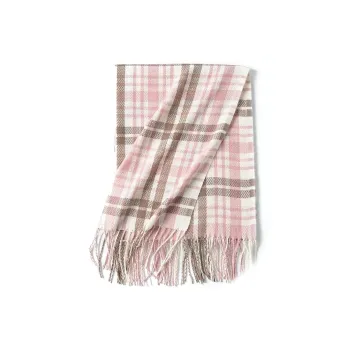 PISHUSHU Polyester Knit Scarves Unisex Pink