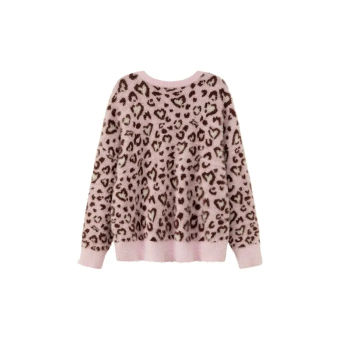 CHUU Knitwear Women's Pink Leopard Print-1