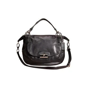 COACH Kristin Leather Tote Bag Shopping Bag Handbag Shoulder Bag Large Size Women's Black
