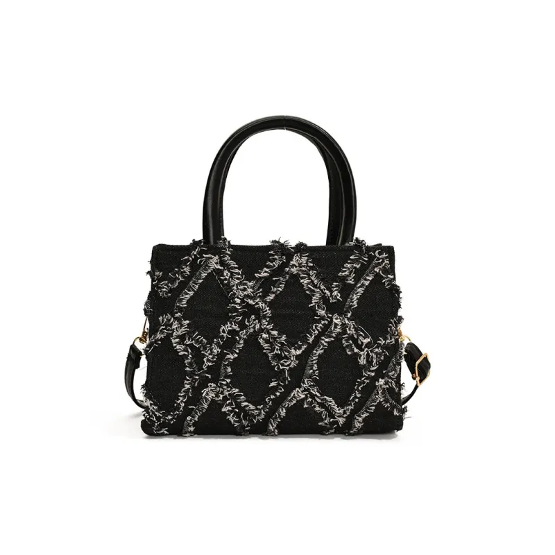 Yalu PU Tote Bag, Shopping Bag, Handbag Women's White/Black/Blue-1