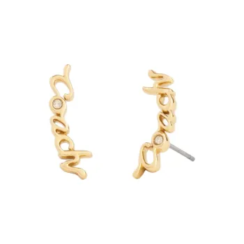 COACH Brass Plated Earrings Unisex Gold