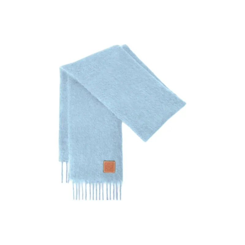 LOEWE Knit Scarves Women's Blue-4