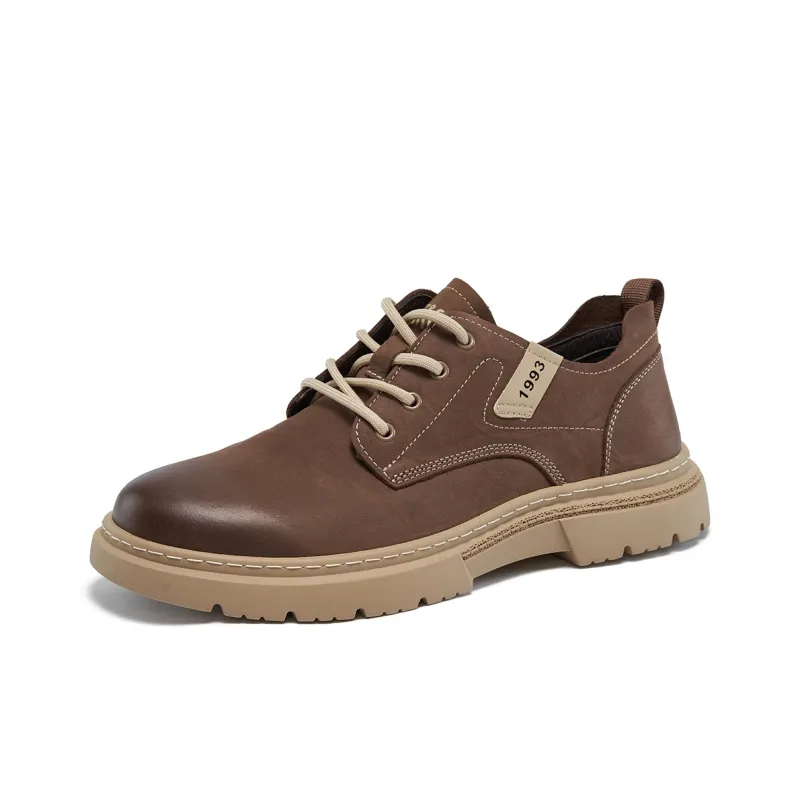 ST&SAT Men's Casual Shoes Men Low Top Yellow/Coffee-9