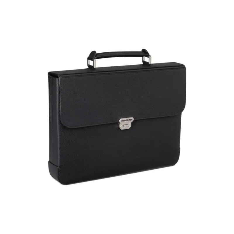 STEFANO RICCI Calfskin Leather Briefcases Men's Black-1