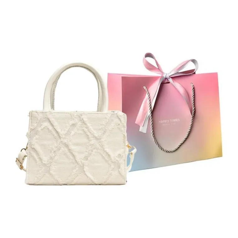 Yalu PU Tote Bag, Shopping Bag, Handbag Women's White/Black/Blue-3