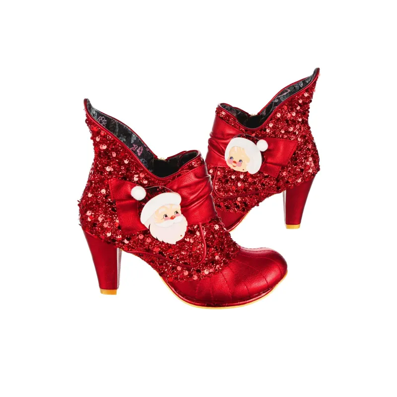 IRREGULAR CHOICE Fancy Claus Ankle Boots 9.5cm Women's Red-4
