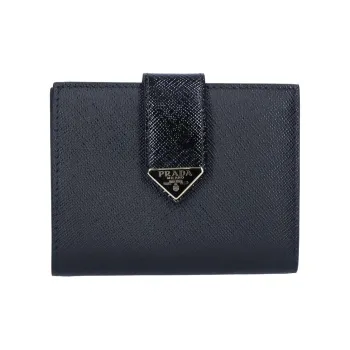 PRADA Leather Wallet Women's Black
