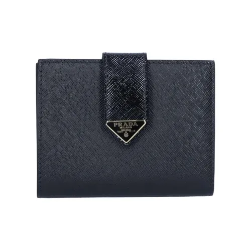 PRADA Leather Wallet Women's Black