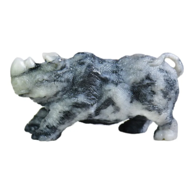 Jade Charm Yao Hetian Jade Ornament Blue And White Unisex-0