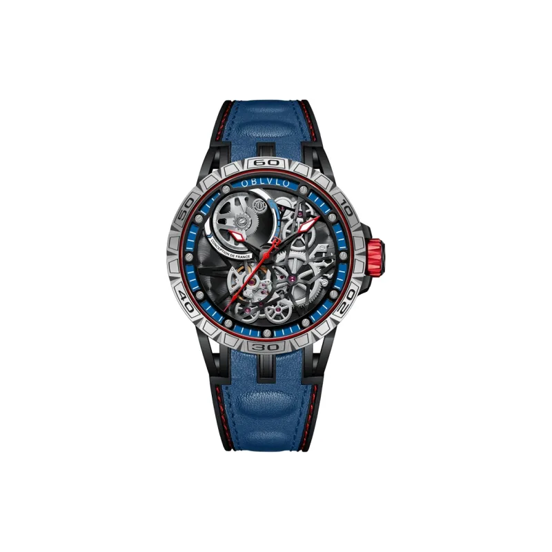 OBLVLO Automatic Mechanical Movement Watch Men's Watches Black Dial-5