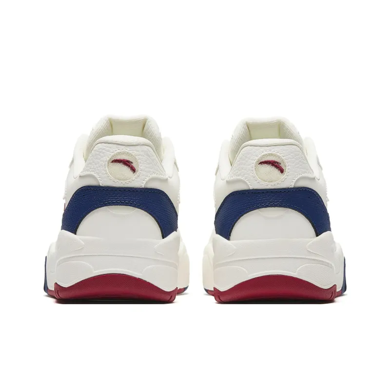 ANTA Wave Skateboard Shoes Women's Low Top White Red Blue-4