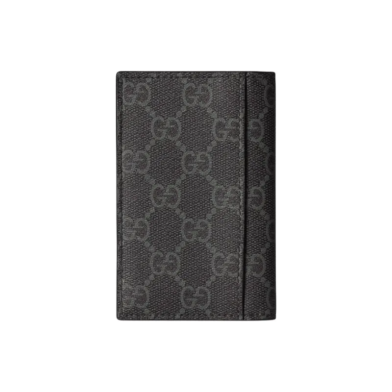 GUCCI GG Emblem Coated Fabrics Card Holder Men's Black-2