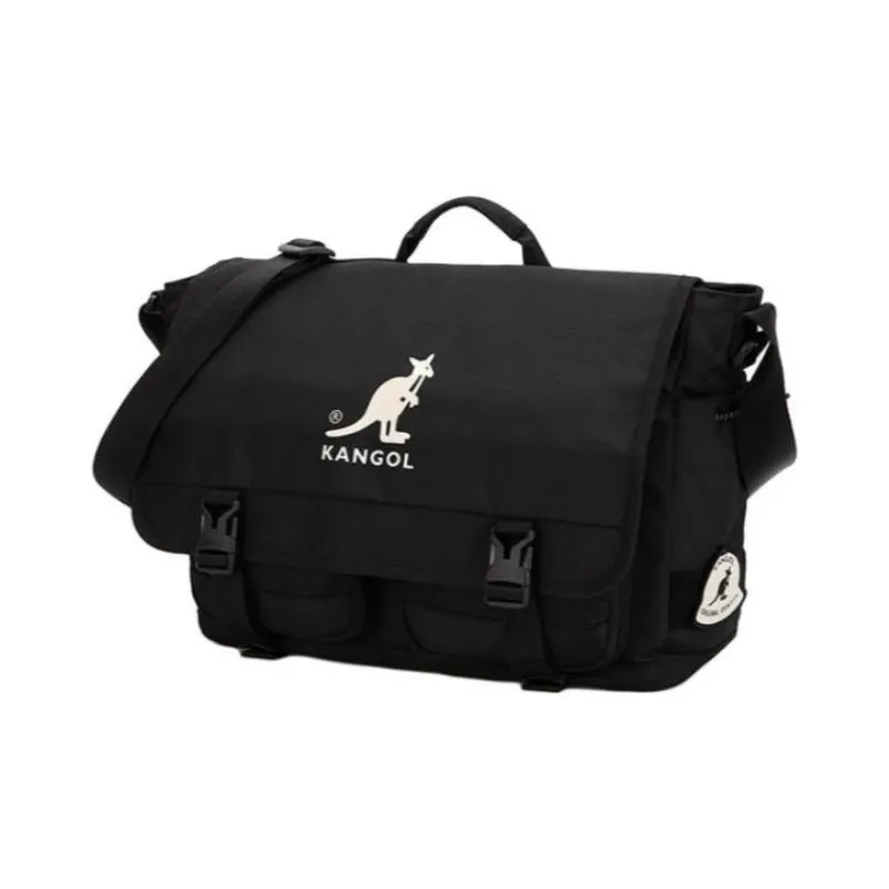 KANGOL Nylon Messenger Bag Crossbody One Shoulder Handbag Regular Unisex Black-1