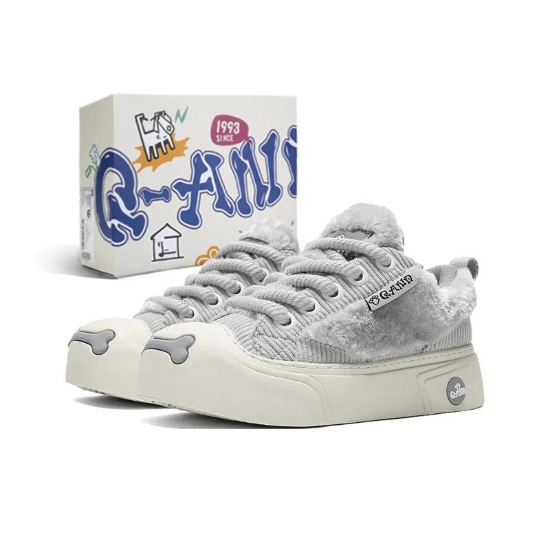 Q-AND Warm Height Increasing Low-Top Skateboard Shoes Unisex-0