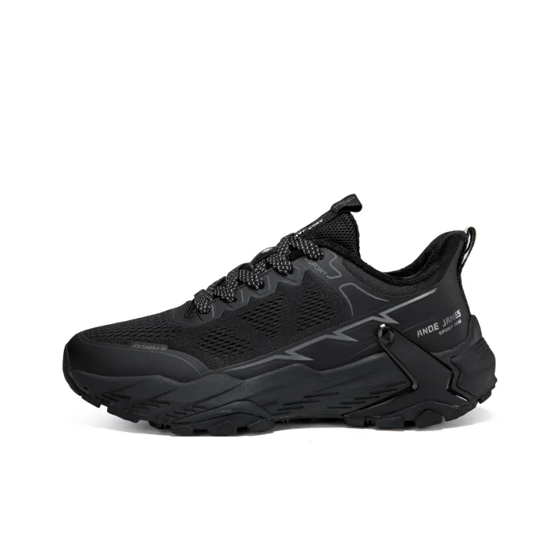 ANDEZHANMUSI Running Shoes Men Low Top Black/Gray-0