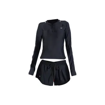 Keep Swim Water Park Hot Spring Plus Size Sun Protection Two Piece Swimsuit Women's Sea Night Black