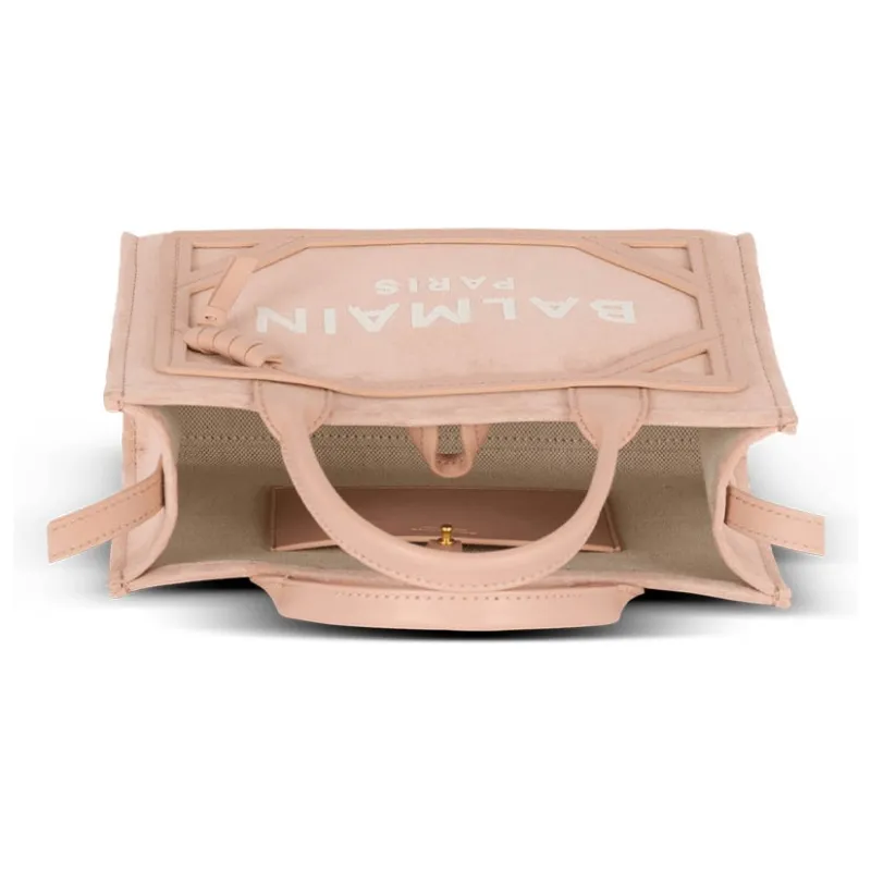 BALMAIN B ARMY Calfskin Tote Bag Shopping Bag Shoulder Bag Handbag Small Size Women's Light Brown-3