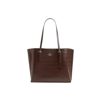 COACH Mollie Leather Tote Bag, Shopping Bag, Handbag, Shoulder Bag Large Size Women's Maple