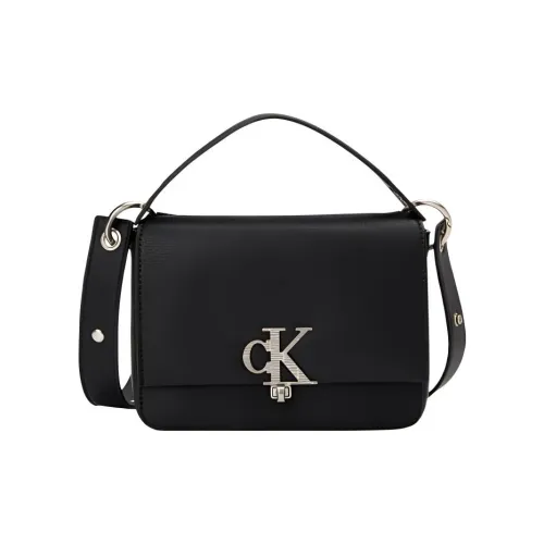 CALVIN KLEIN Leather One Shoulder Handbags Medium Size Women's Black