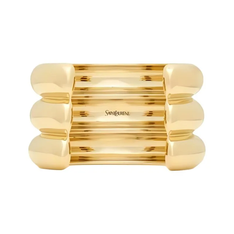 SAINT LAURENT Metal Bangles Unisex Gold-3