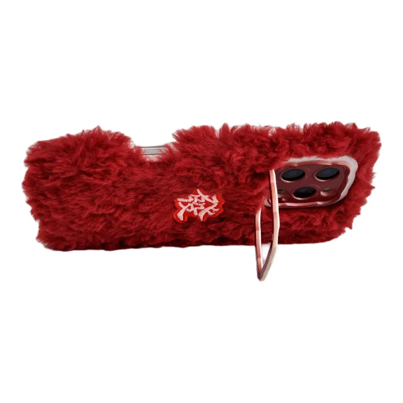 Wei Xin Plush Material Plush Embroidered Hair Phone Cases Compatible With IPhone 16/15 Pro Max/Apple 13/14 Pro/Max-3