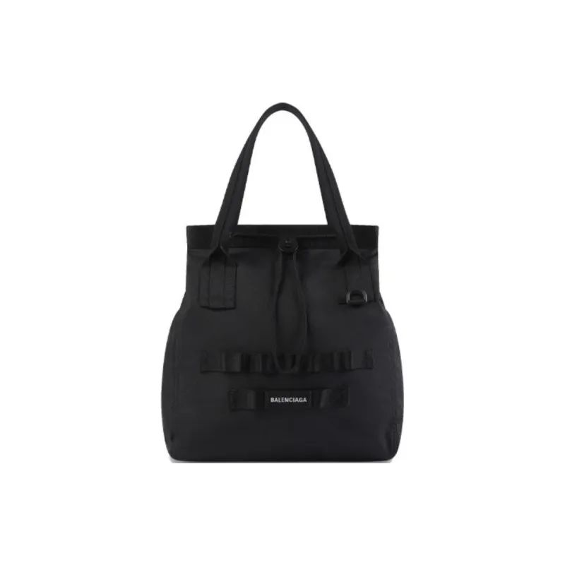 Balenciaga Army Recycled Nylon Tote Bag Shopping Bag Shoulder Bags Small Size Men's Black-0