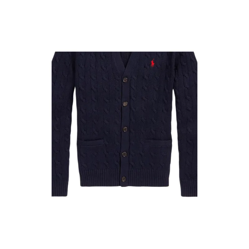 Polo Ralph Lauren Logo embroidered Cable knit Cardigan-5