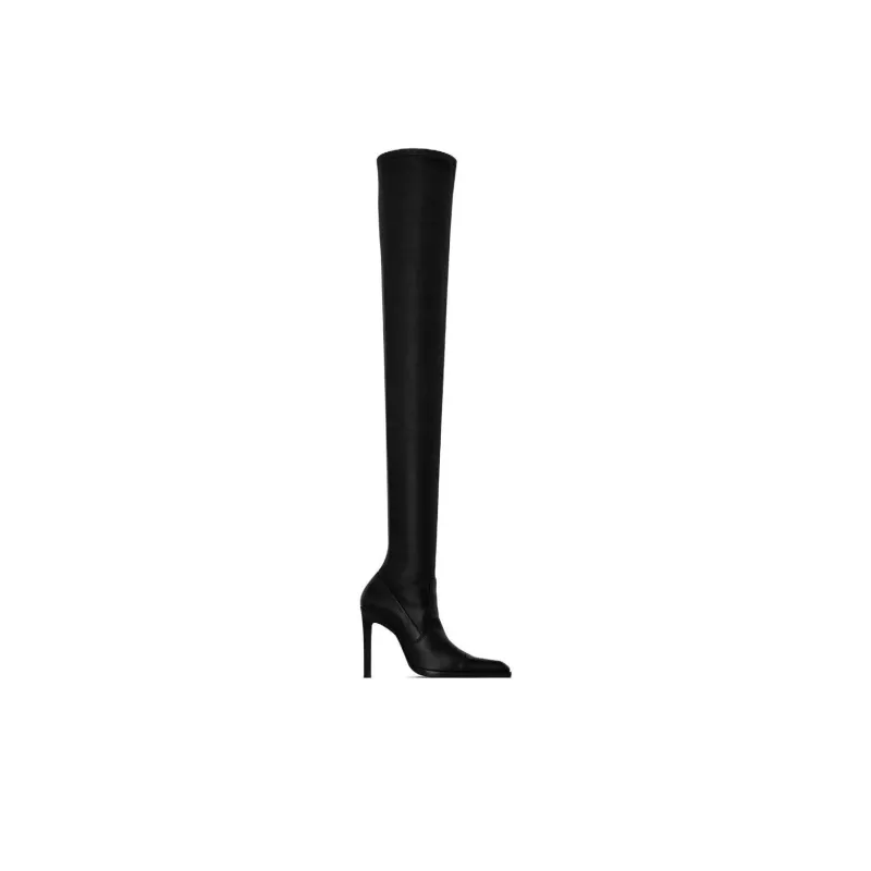 SAINT LAURENT NINA Over-the-knee Boots 11cm Women's Black-1