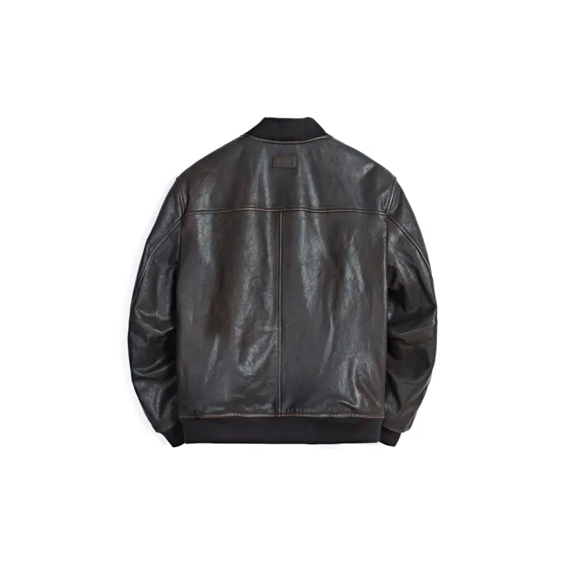 MCS Leather Jacket Men's Dark Coffee-1